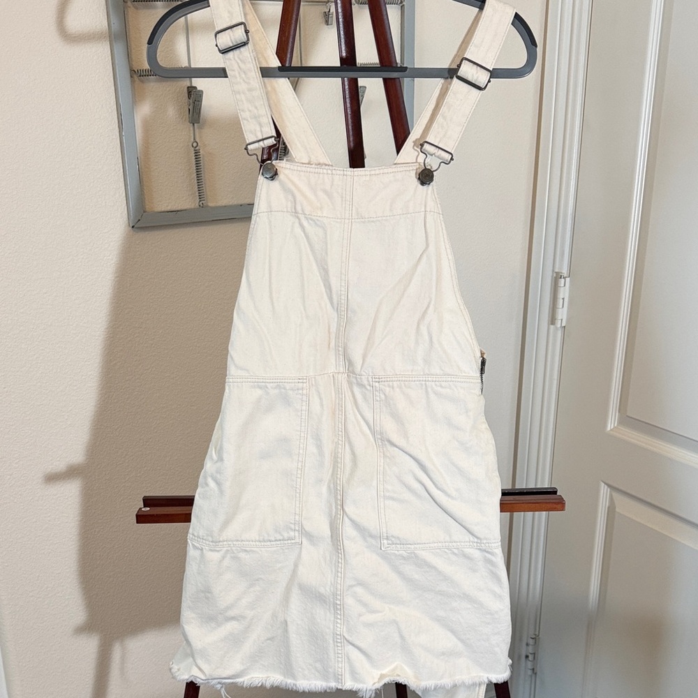 Zara Cream Overall Dress with Adjustable Straps